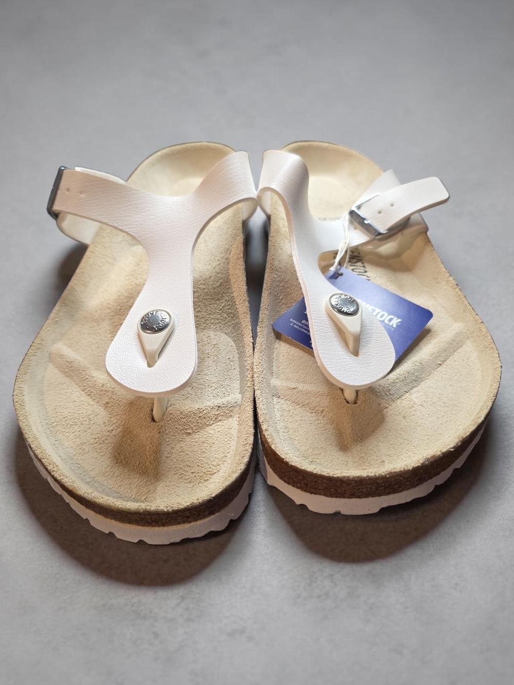 Birkenstock White Women's Thong Sandals with Adjustable Strap
